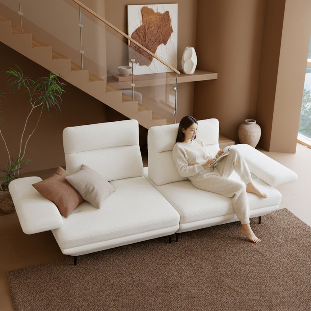 라플랑 갤럭시 이지클린 패브릭 모듈형 스윙 소파 sk 아이보리, 3.5인용