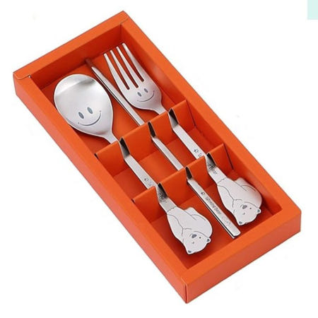 테이블아트 유아수저세트 윙킹베어3종 유아수저세트 어린이집수저세트