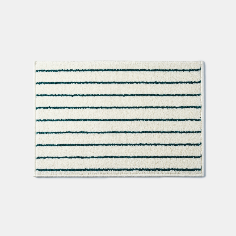 택플로우 배스매트 스트라이프 450x650mm, 딥그린 스트라이프 - 상품 이미지