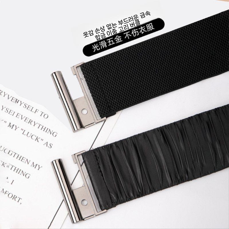 심플 여성 주름 패딩 벨트 컬러 스판 겨울 허리띠 - 상세 이미지 3