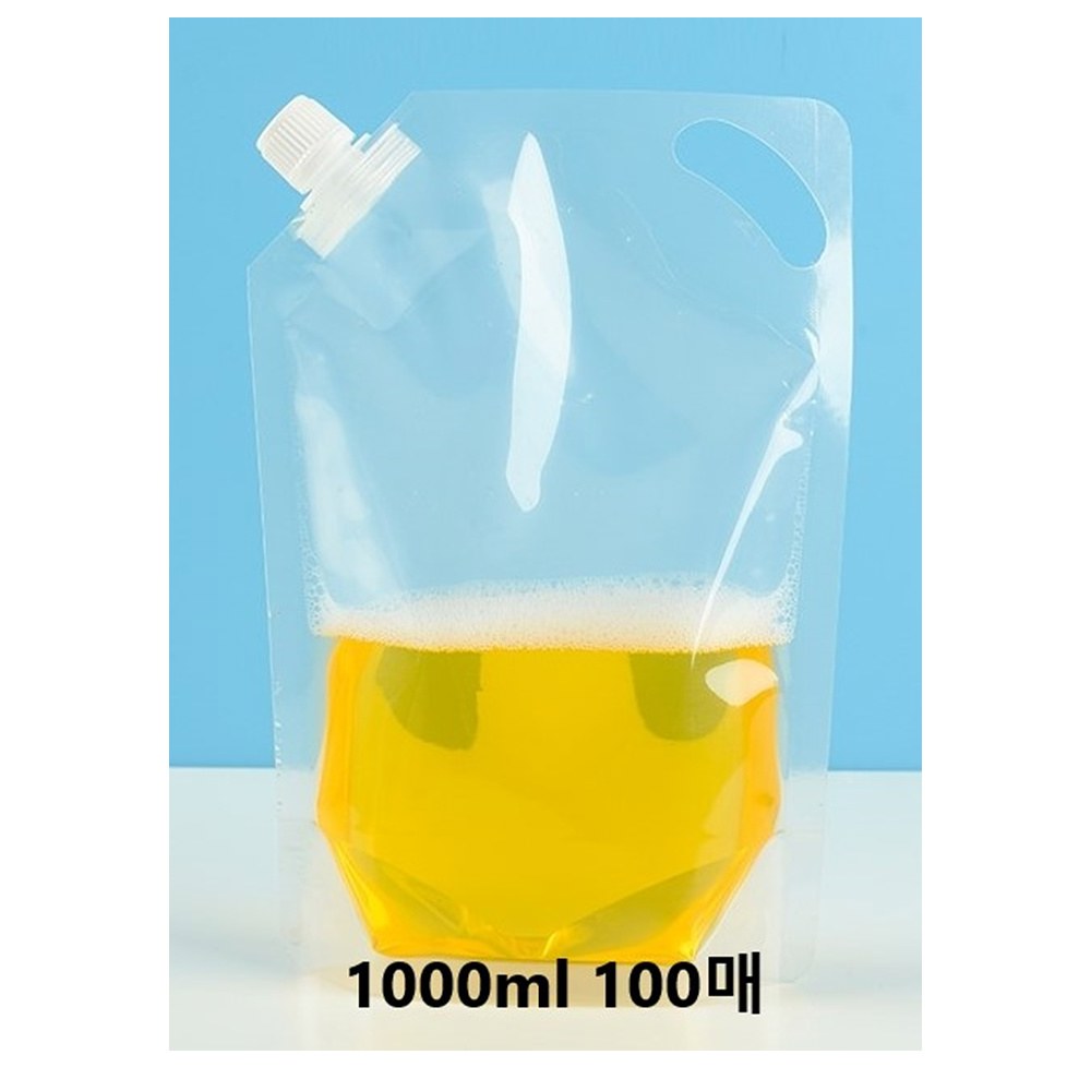 일회용 르트 스파우트파우치 주스 벌 380ml 반투명 코끝30ml화이트 스파우트 열 육수 300ml 코끝30ml화이트 열 벌 - 상품 이미지