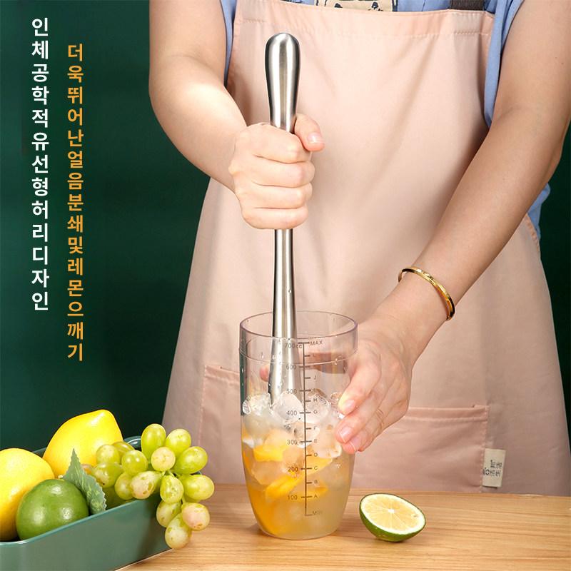 다지기 수공구 레몬즙 마늘 짜기 망치 주스 방망이 과일 슬림 허리 아이스 해머 짧은 - 상세 이미지 3