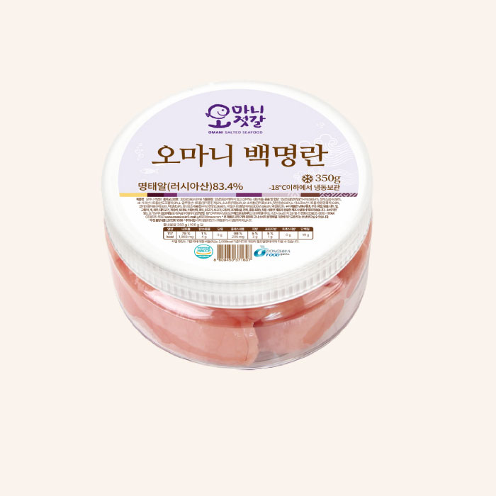 동화푸드 오마니 백명란 350g 가정용 저염 파지 명란젓갈 반찬 젓갈 명태 속초 명장 - 상세 이미지 2