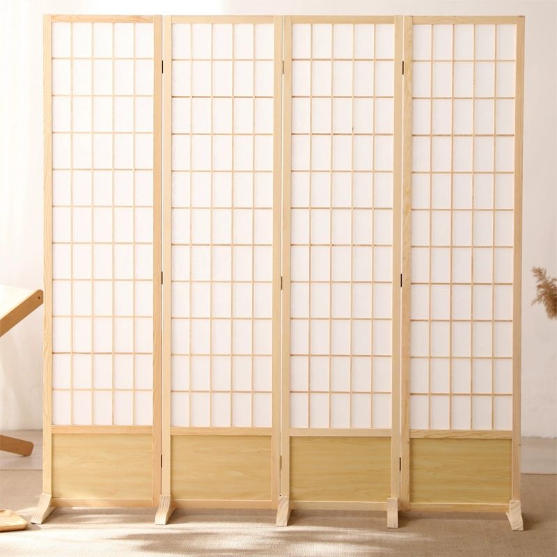 가벽 파티션 식당 칸막이 접이식 병풍 사무실 침실 원룸 150 x 40cm 4단 내추럴 우드 스크린 - 상세 이미지 3