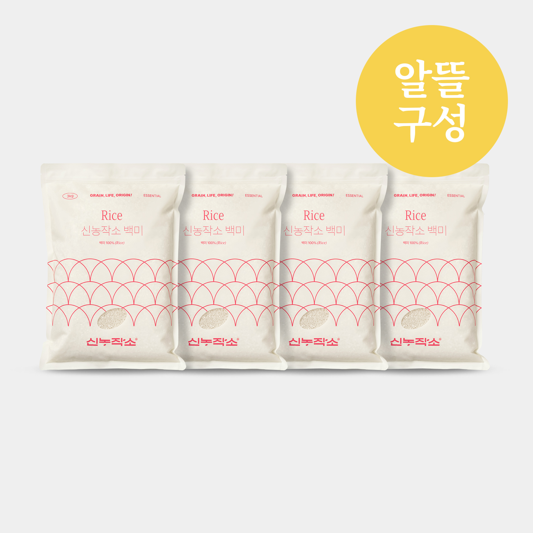 [2025 햅쌀] 백미 특등급 대용량 세트구성 3kg x 4개(총 12kg) - 상품 이미지