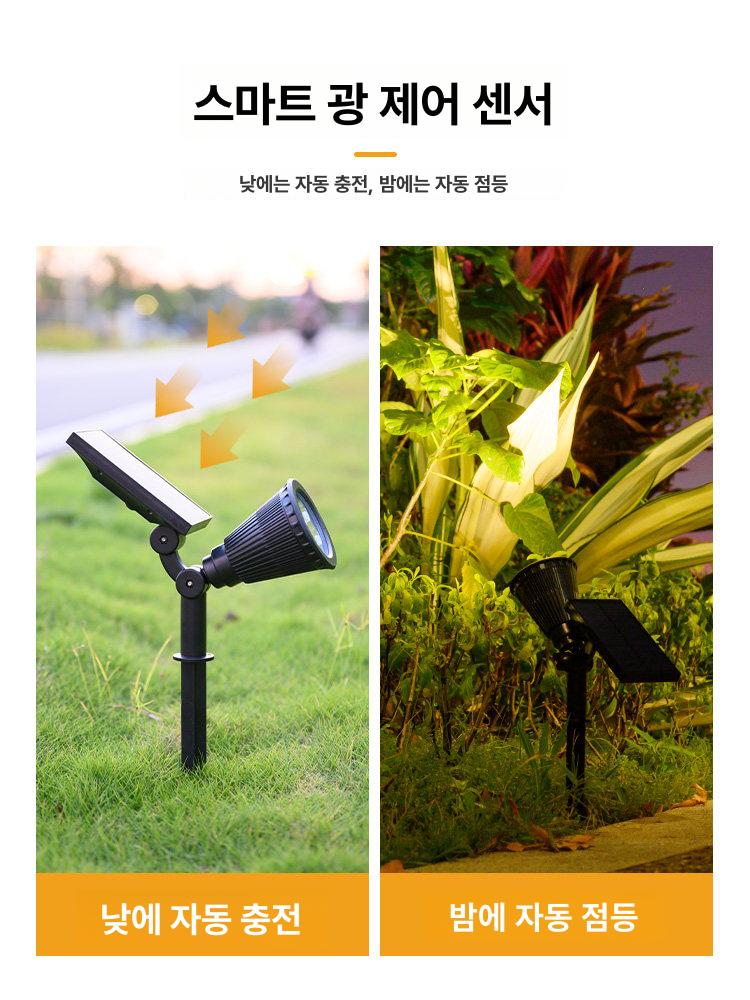 태양광 전등 정원등 문주등 야외 가로등 잔디등 마당 7등 LED 블루 - 상세 이미지 2