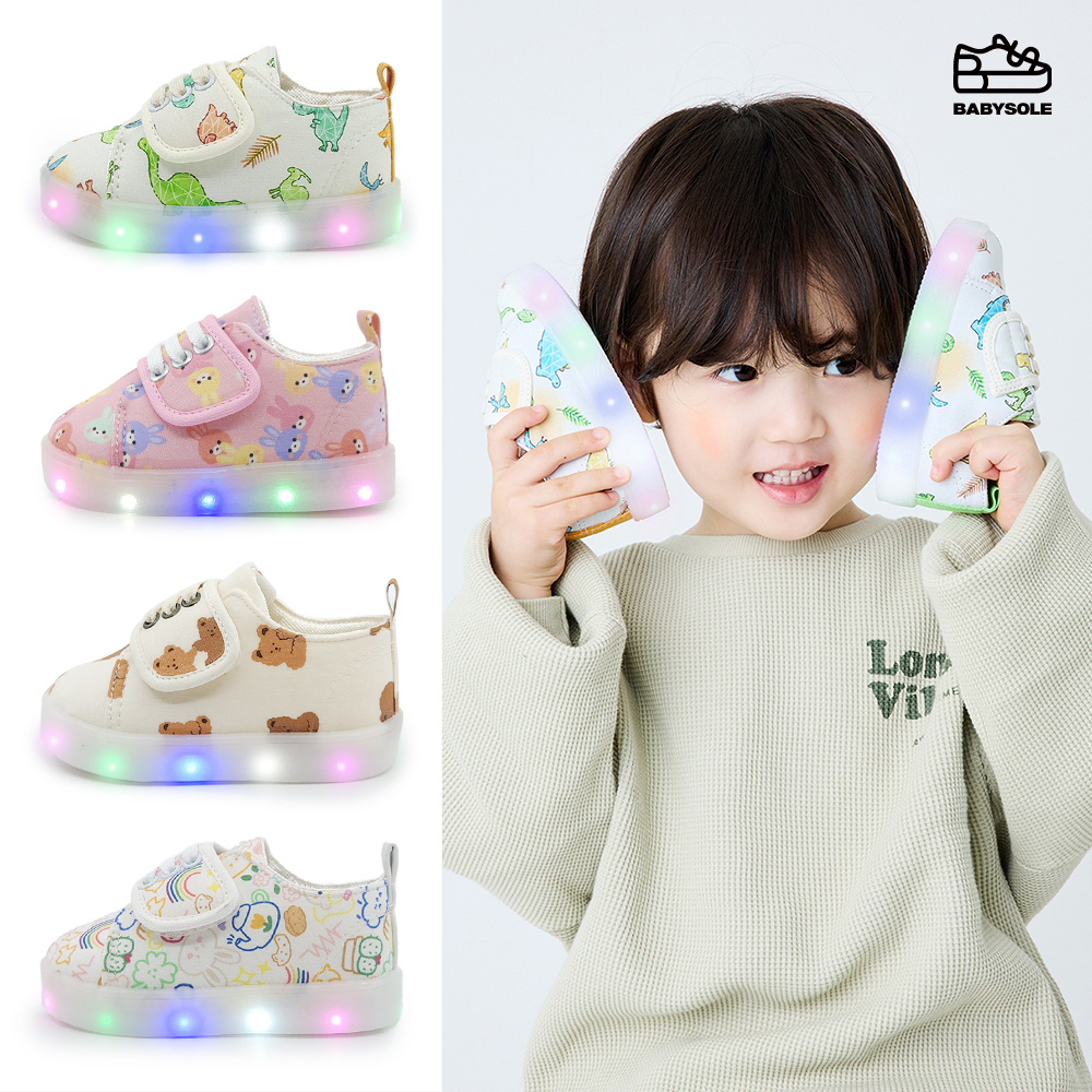 베이비솔 아기신발 유아 신발 키즈 운동화 여아 남아 슬립온 LED