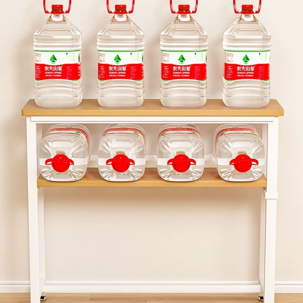 침대틈새선반 폭좁은 틈새장 침대 슬림장 2단 A. 단면 80x20cm 원목색 흰색 프레임 - 상세 이미지 3