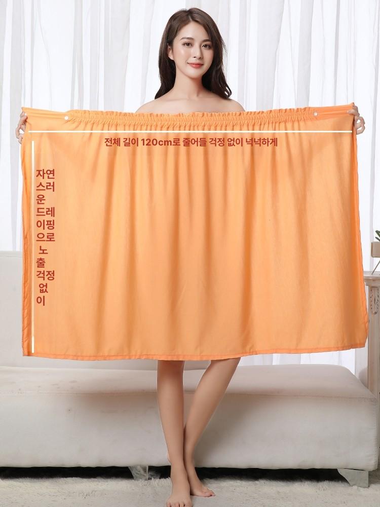 피뷰샵 가운 사우나 에스테틱 호텔 로브 바스 스파 오렌지 풀오버 - 상세 이미지 3