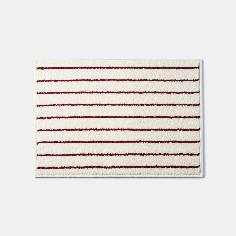 택플로우 배스매트 스트라이프 450x650mm, 버건디 스트라이프 - 상품 이미지