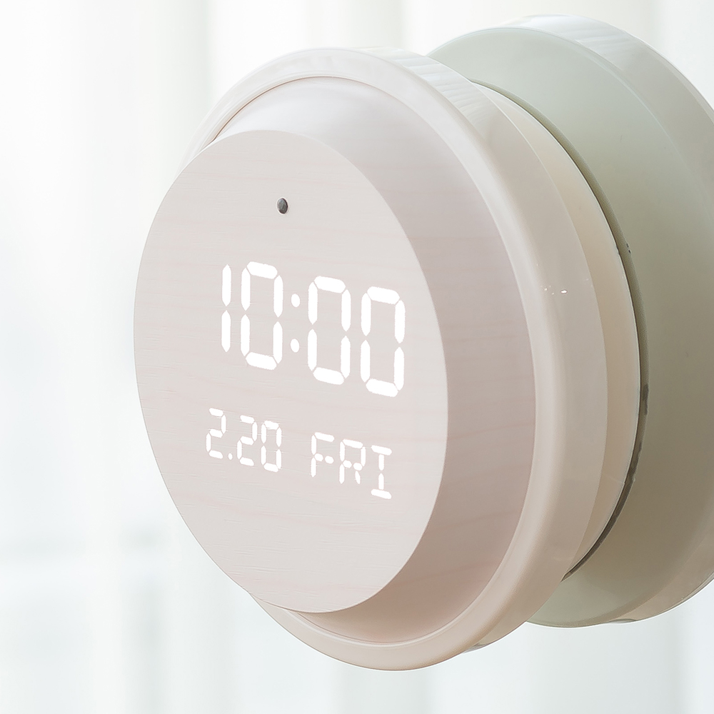 플라이토 무선 LED 방수 디지털 욕실 탁상시계 흡착식 화장실 붙이는 무소음 벽시계 베스룸