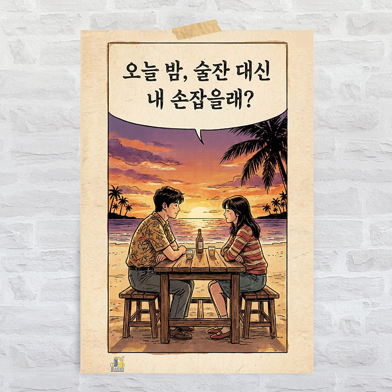 K06 술집 인테리어 대형 레트로 복고 포스터 옛날 감성 포차 개업 선물 문구 그림 - 상품 이미지
