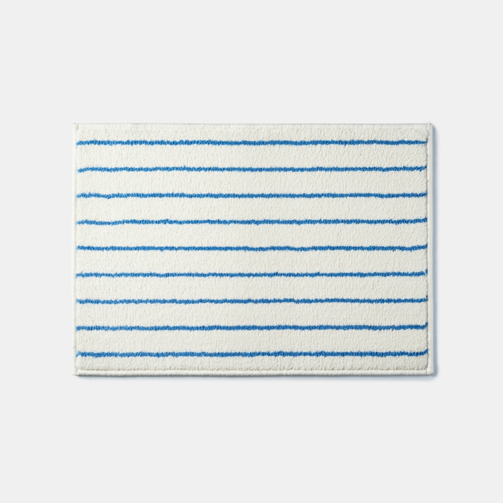 택플로우 배스매트 스트라이프 450x650mm, 스카이블루 스트라이프 - 상품 이미지