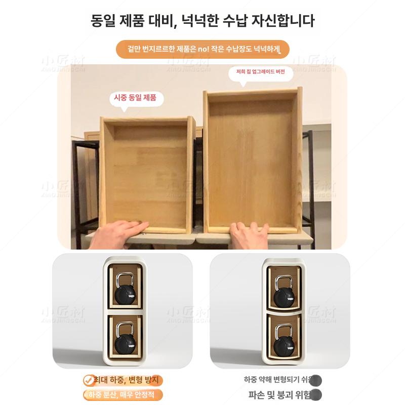 틈새 서랍형 미니 데스크형 침대 수납장 서랍장 옆 거실 연그레이 다층원목프레임 + 완제품 설치불필요 바로사용가능 20x40x47cm - 상세 이미지 3
