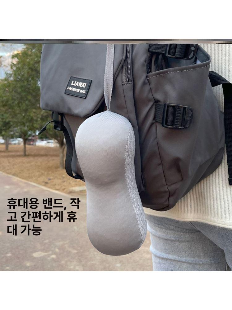 기내용목베개 미니 휴대용 여행용목베개 소형 진그레이 20cm x 9.5cm x 11cm - 상세 이미지 3