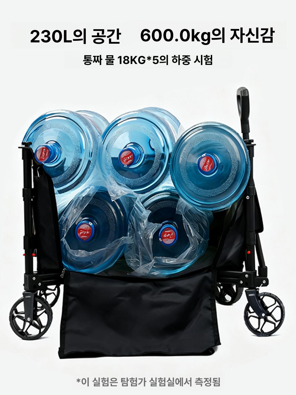 접이식 카트 마트 웨건 손수레 브레이크 초미니 캠핑카트 도시 통근형 비즈니스 블랙 - 상세 이미지 4