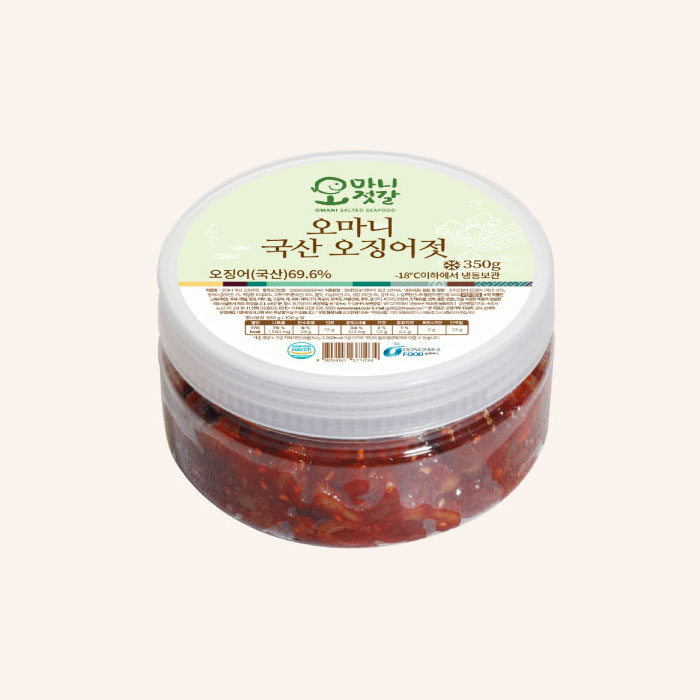 동화푸드 오마니 오징어젓 350g 양념 밑반찬 국내제조 반찬 젓갈 명태 속초 명장 - 상세 이미지 2