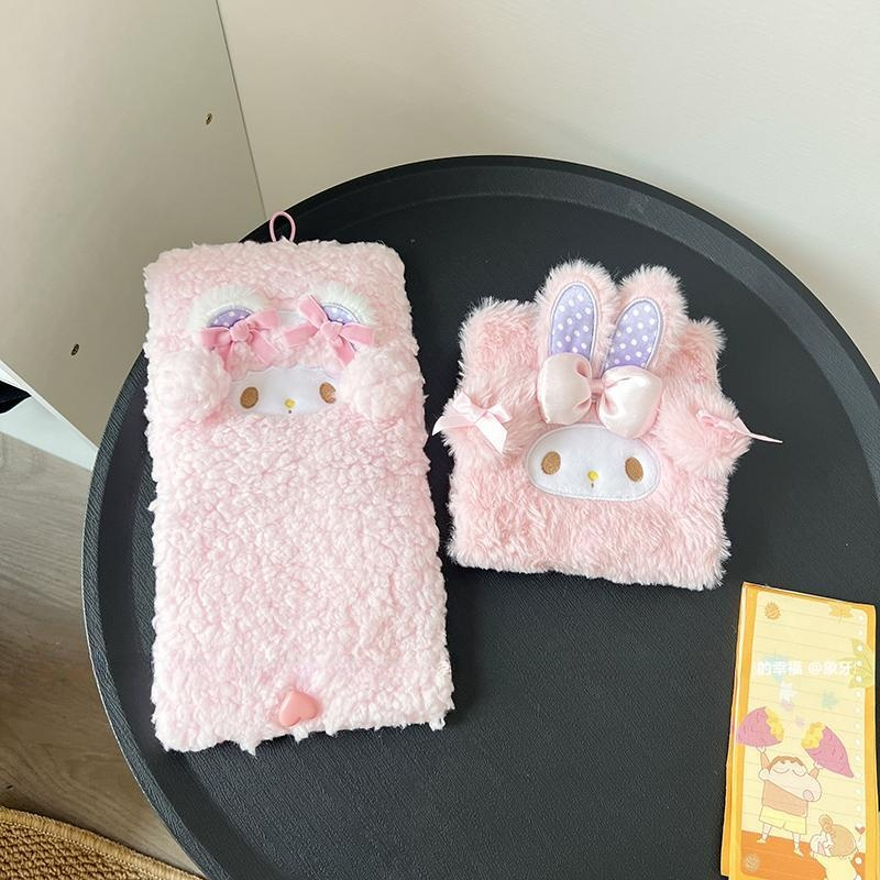 산리오 생리대 파우치 양털 후리스 냅킨 가방 학생 휴대용 화장품 소품 보관 마이멜로디 프린세스 버니 - 상세 이미지 4