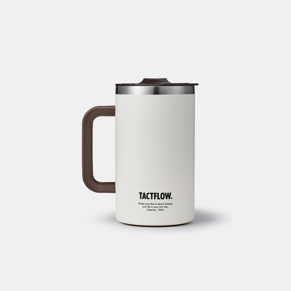 택플로우 머그 텀블러 700ml, 화이트 - 상품 이미지
