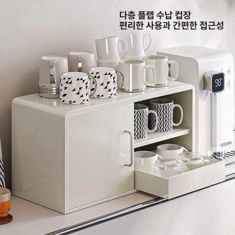 철제 슬라이딩 주방 선반형 홈카페 미닫이 다용도 틈새 소형 2단 밀폐형 - 상세 이미지 5
