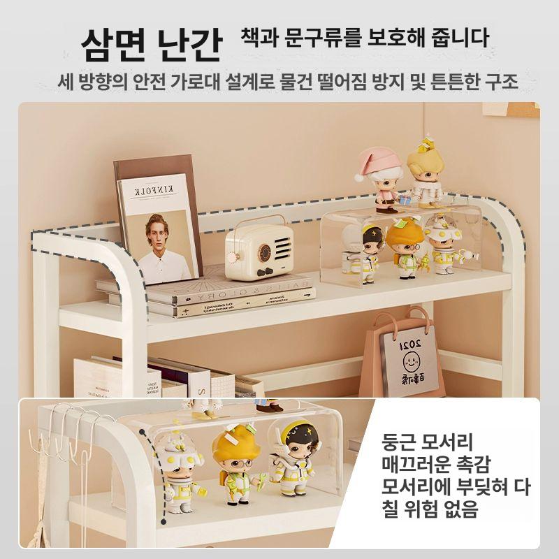 책상 정리대 데스크 정리 틈새 수납 데스크탑 책상용 2단 웜화이트 화이트 40 - 상세 이미지 2