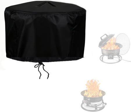 [해외]Aidetech Propane Fire Pit 아웃랜드 리빙 휴대용 커버 19인치 방수 방화벽 D x 11인치 H Round -19 D x 11 H