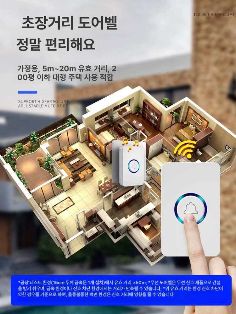 가정용 초인종 진동 어르신 요양원 응급 독거노인 비상벨 기본 모델 버튼1개+스피커1개 - 상세 이미지 3