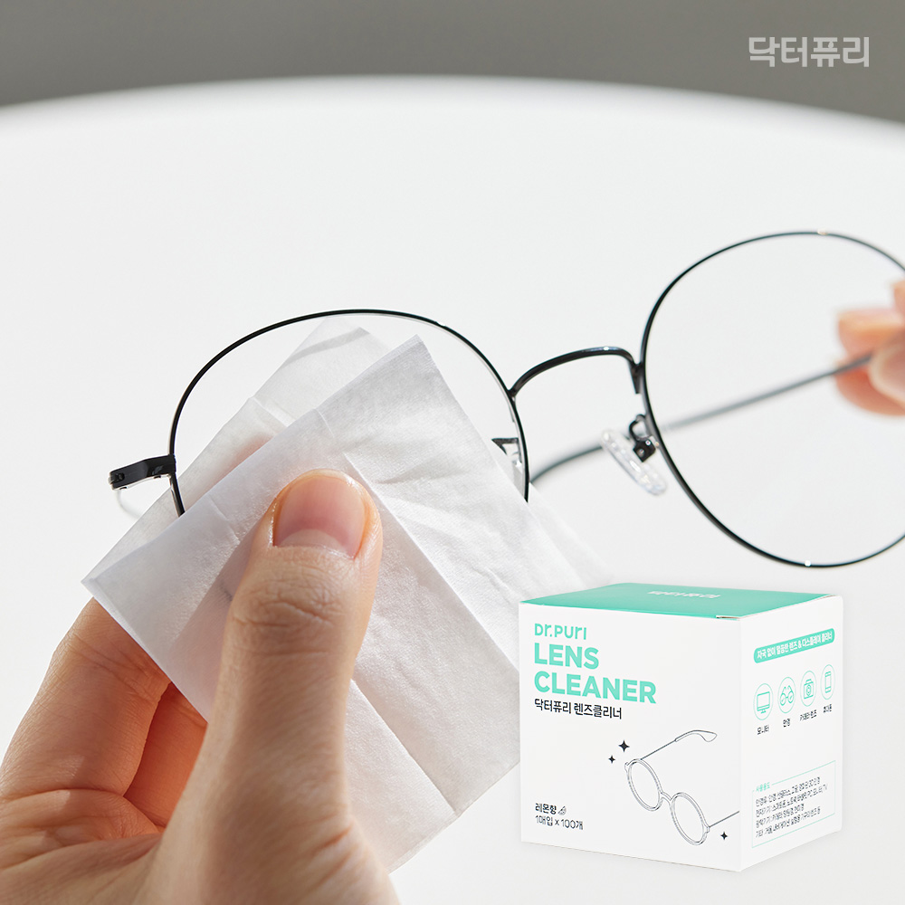 [1만리뷰] 닥터퓨리 렌즈클리너 항균 티슈 100매 레몬향 휴대폰액정클리너 안경닦이 - 상세 이미지 2