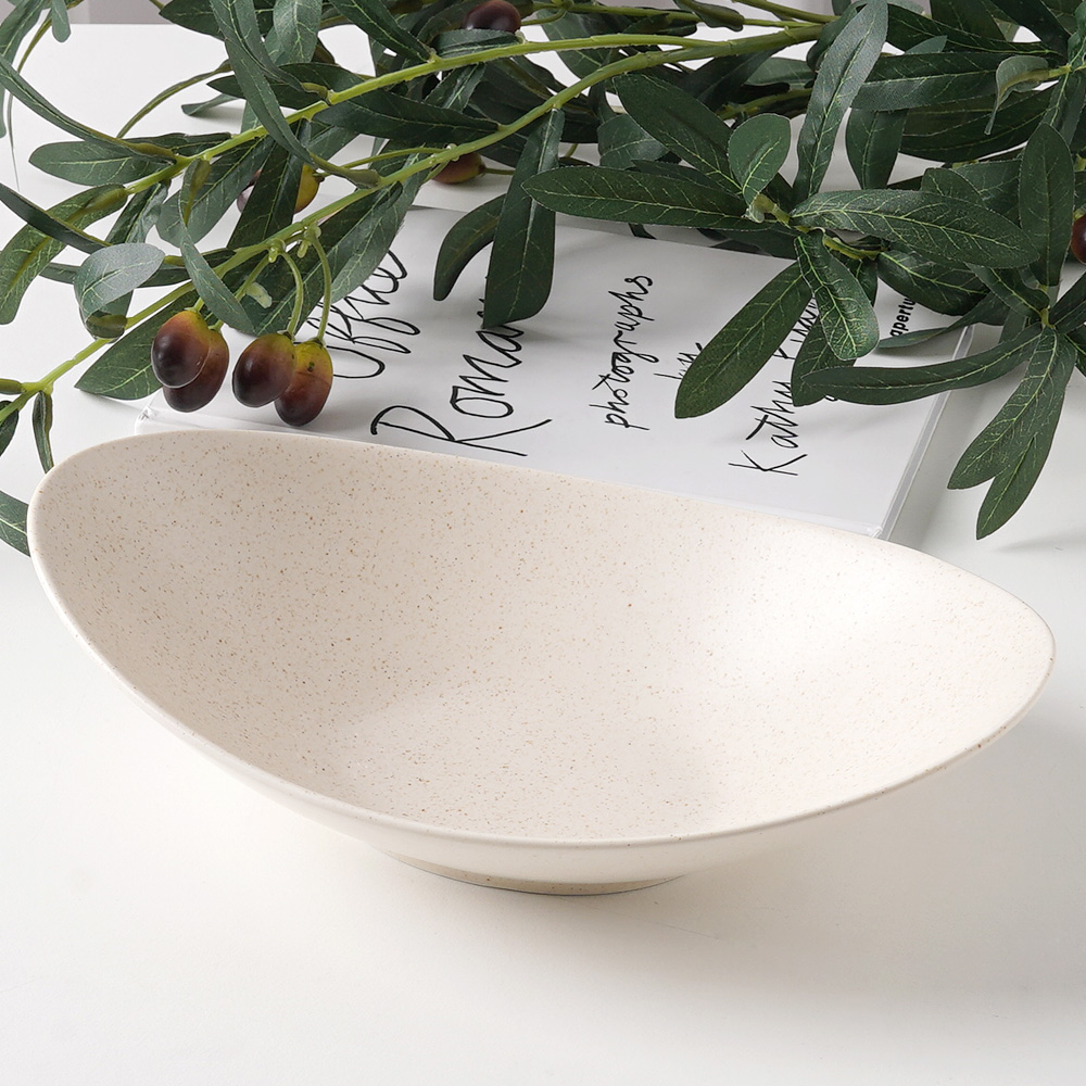폴카 도자기 오발볼 타원 오벌 파스타 샐러드 포케 볼 1개, 24.2cm, 들깨 - 상품 이미지