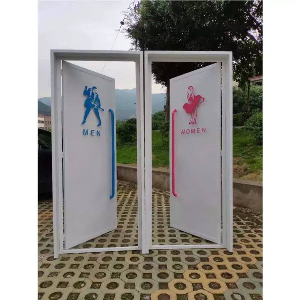 이색 화장실 철문 도어 이색 깔끔한 공용 남녀 중문 A. 형 도어 프레임 - 상세 이미지 4