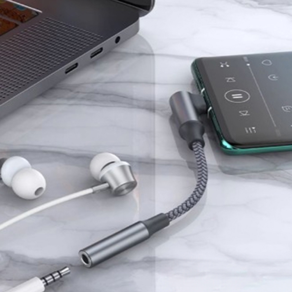 스팬델 C타입 to 3.5mm DAC 변환 ㄱ자 오디오 케이블 USB 이어폰 고음질 젠더 - 상세 이미지 3