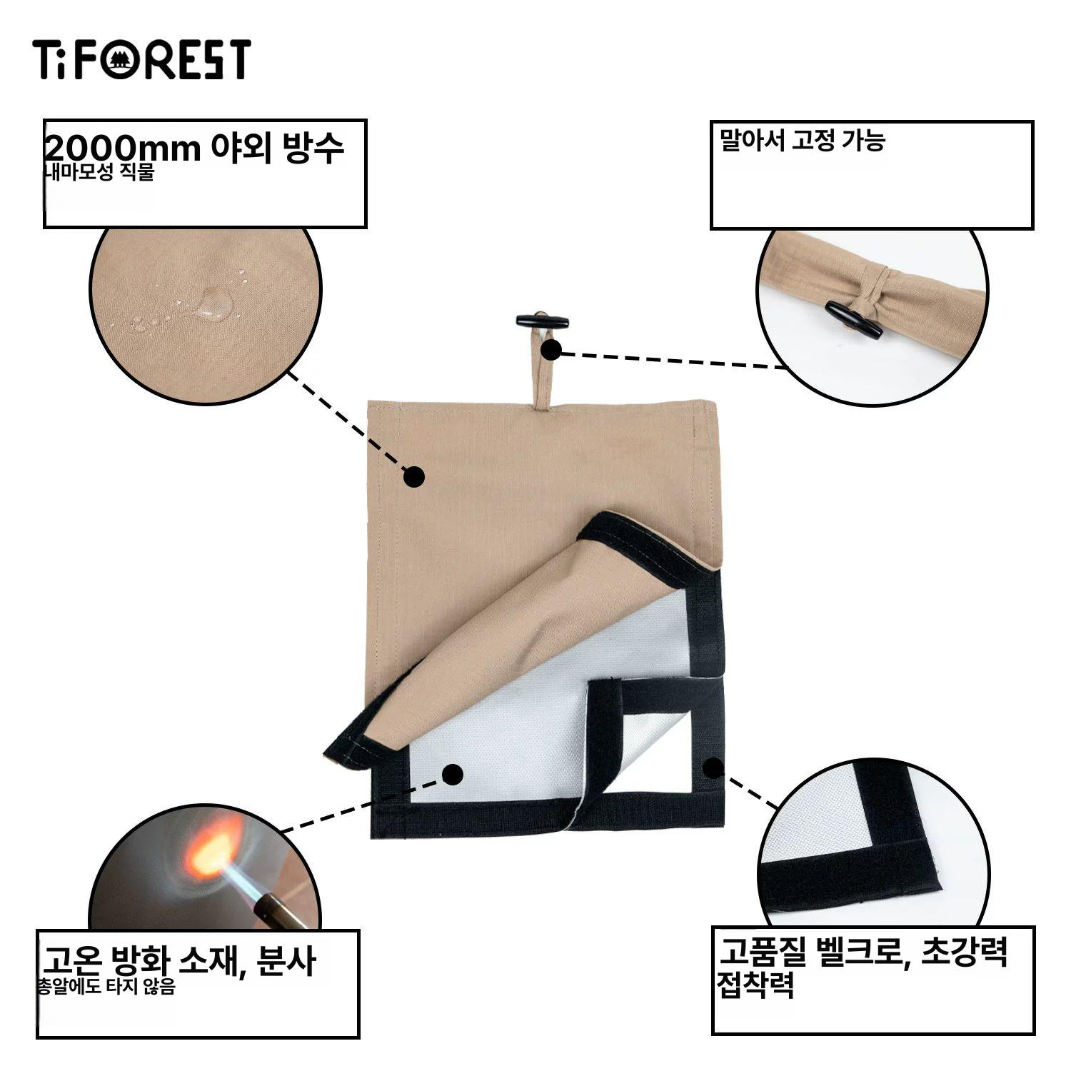 화목난로 홀잭 연통 구멍 텐트 덮개 브라켓 커버 DIY 플러그 카키 옥스포드 천 키트 - 상세 이미지 4