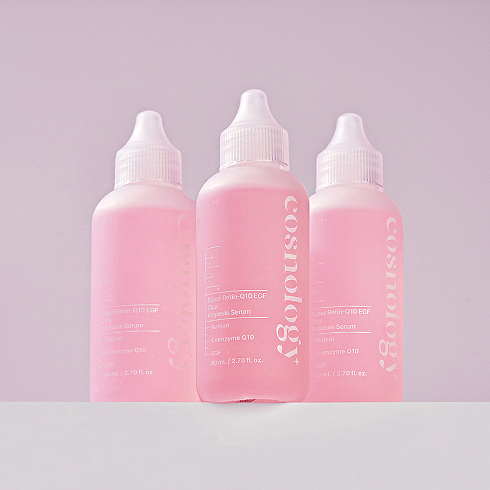 코스놀로지 핑크샷X4 EGF 레티놀 줄기세포배양액 모공수축 탄력 모공앰플 80ml, 3개 - 상품 이미지