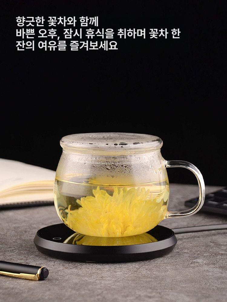 전기 티워머 차 온열 나무 엔틱 찻주전자 유리 티팟 레드 2단 4060 - 상세 이미지 5