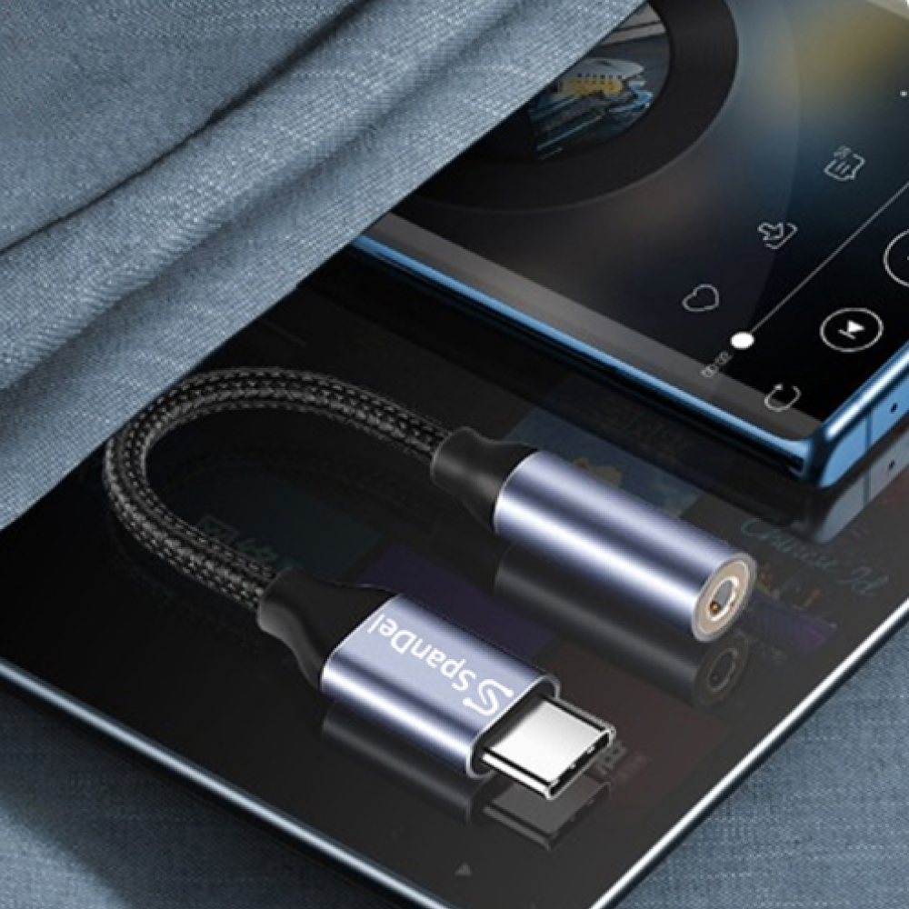 스팬델 C타입 TO 3.5mm 변환 케이블 이어폰 USB 고음질 오디오 DAC 젠더 - 상세 이미지 4