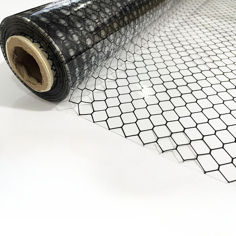 제전비닐 PVC 커튼 비닐 필름 시트 방지 제전 벌집무늬 투명 벌집형 투명메쉬0.3mm1.37mx25m - 상품 이미지