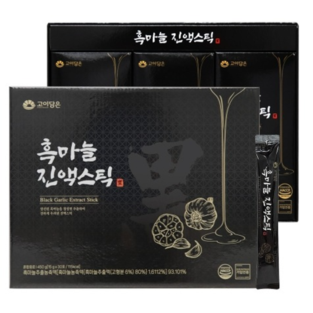 고이담은 프리미엄 발효 흑마늘 진액 스틱 국내산 흙마늘 즙 엑기스 효능 15g, 30포, 1개 - 상세 이미지 2