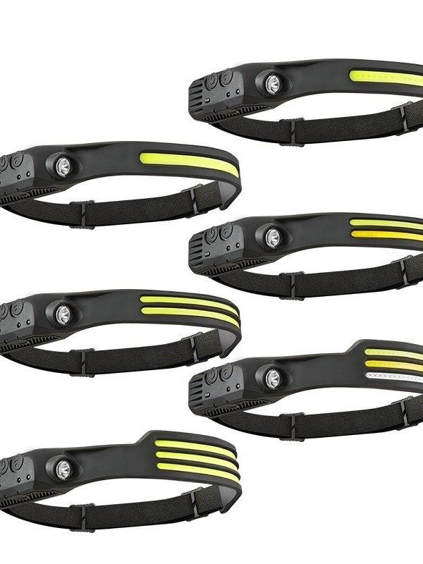 캠핑용 헤드 인덕션 램프 USB 충전 방수 내장 센서 - w689 1 헤드램프 1열 화이트 - 상품 이미지