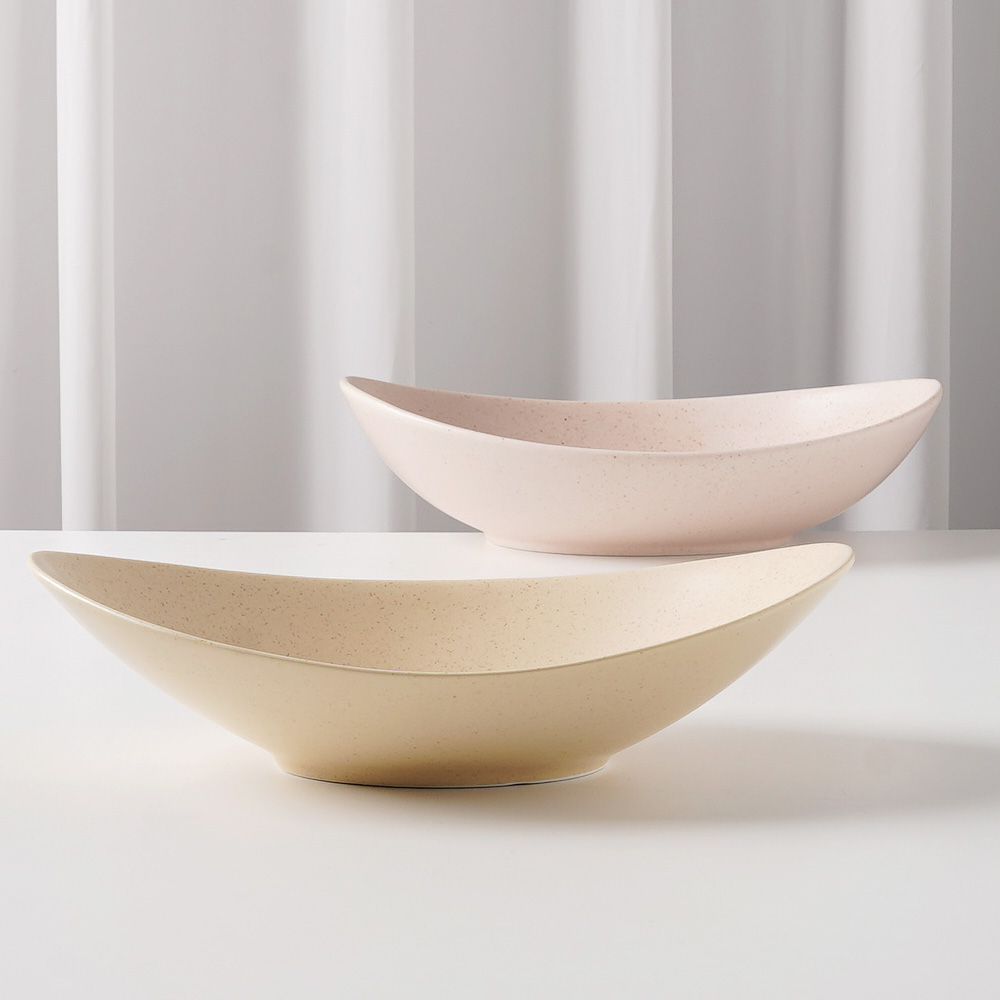 폴카 도자기 오발볼 타원 오벌 파스타 샐러드 포케 볼 1개, 24.2cm, 연두 - 상세 이미지 2