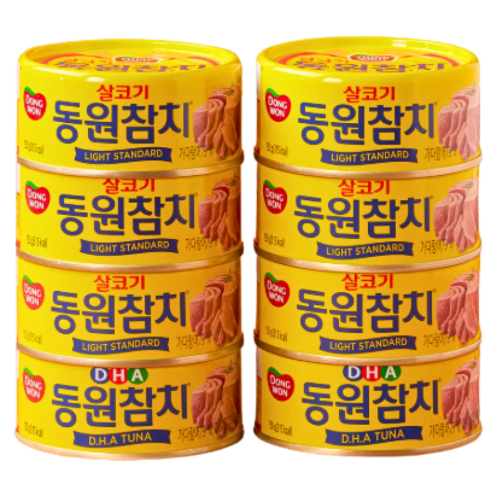 동원참치 라이트스탠다드 150G 8캔 + DHA 150G 4캔 - 상품 이미지
