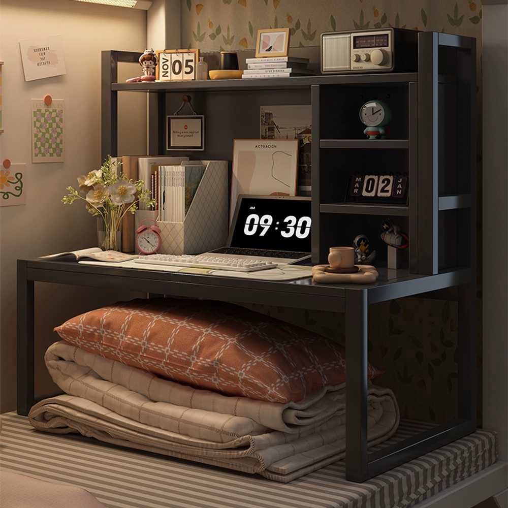 기숙사 오크 탁자 좌식책상 데스크 ㄱ자 다락방 무광블랙 앉은 복층 테이블 화이트 심플 블랙버들 80x50x90cm - 상세 이미지 2