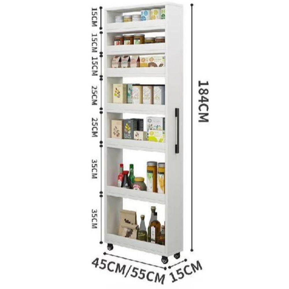 틈새 화이트 홈카페장 냉장고 50X20X120CM 선반 자체 부엌 펠릿 수납장 팬트리 패널 팬트리장 키큰 업소용 사이드 다용도