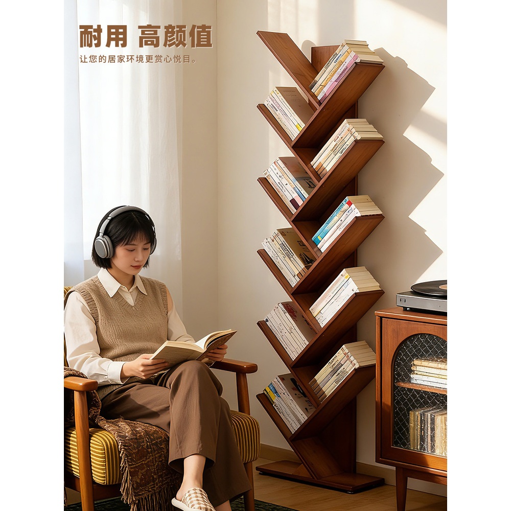 인테리어 책장 북타워 가구 집꾸미기 수납 틈새 선반 서재 거실 예쁜 갈색3겹(바닥) - 상세 이미지 2