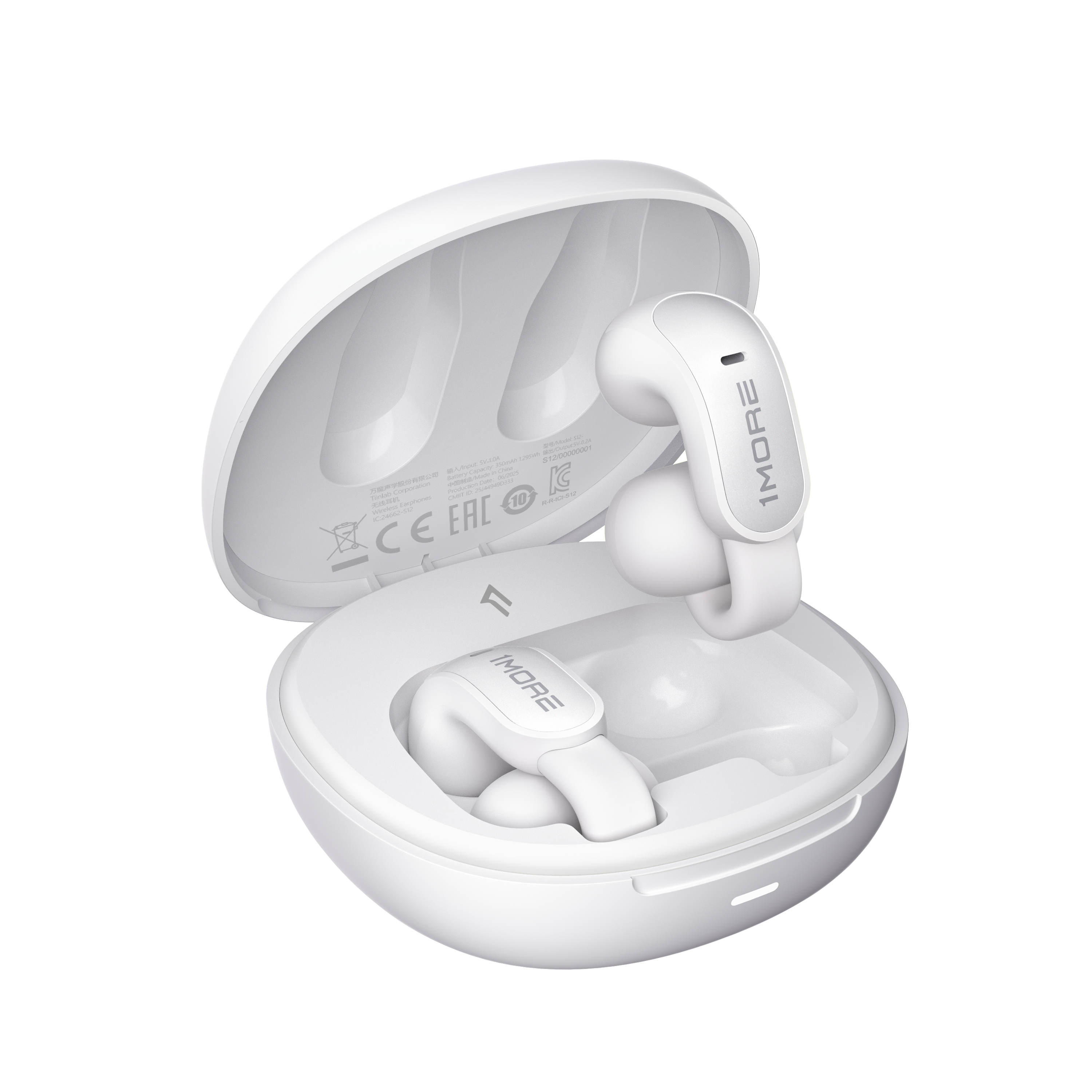 원모어 S12 블루투스 오픈형 무선 귀걸이형 이어폰 게이밍 ENC 노캔 화이트 제품 이미지