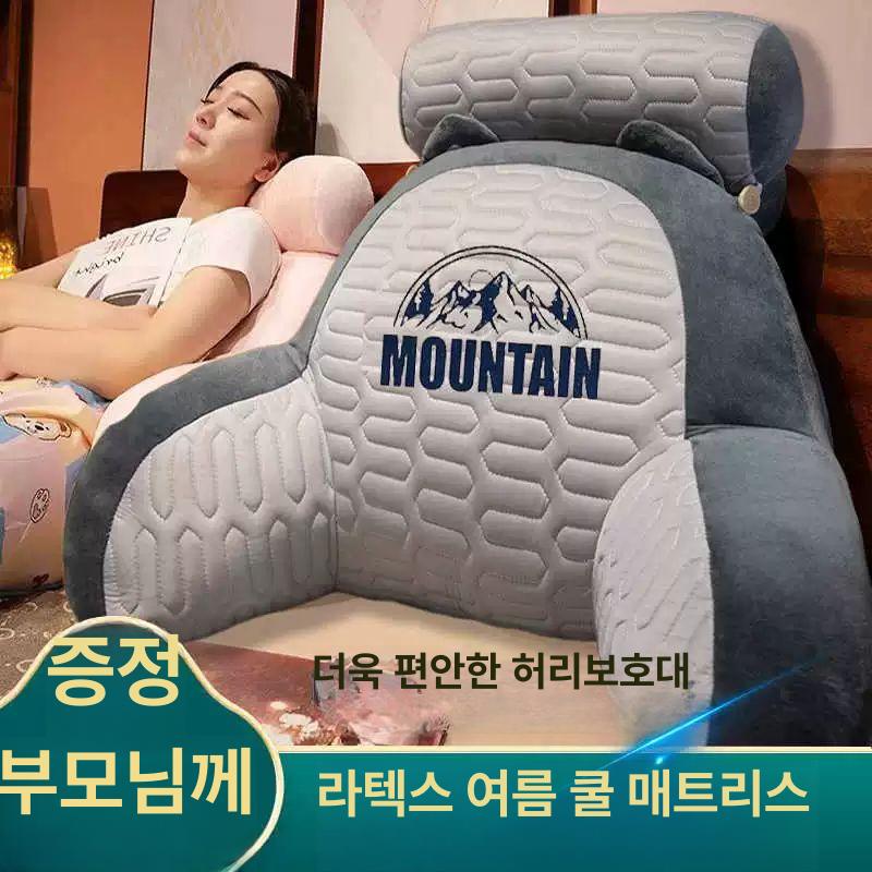 침대 삼각 등받이 솜포함 쇼파용 사무실 독서 지지 베개 블루 웨일 중간 60 x 40cm - 상세 이미지 4