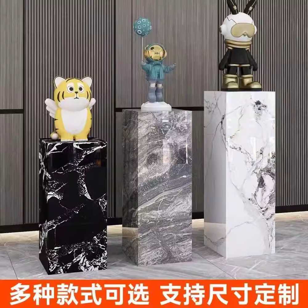 대리석 받침대 거실 사각 석고 선반 마블 미술관 스톤 30x50cm 블랙 이미지 6