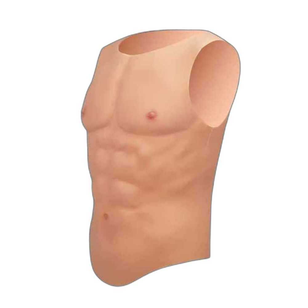 근육 슈트 피부색 머슬 실리콘 튬 복근옷 사이즈 남성 경량 타입 - 라운드넥 S - 상품 이미지