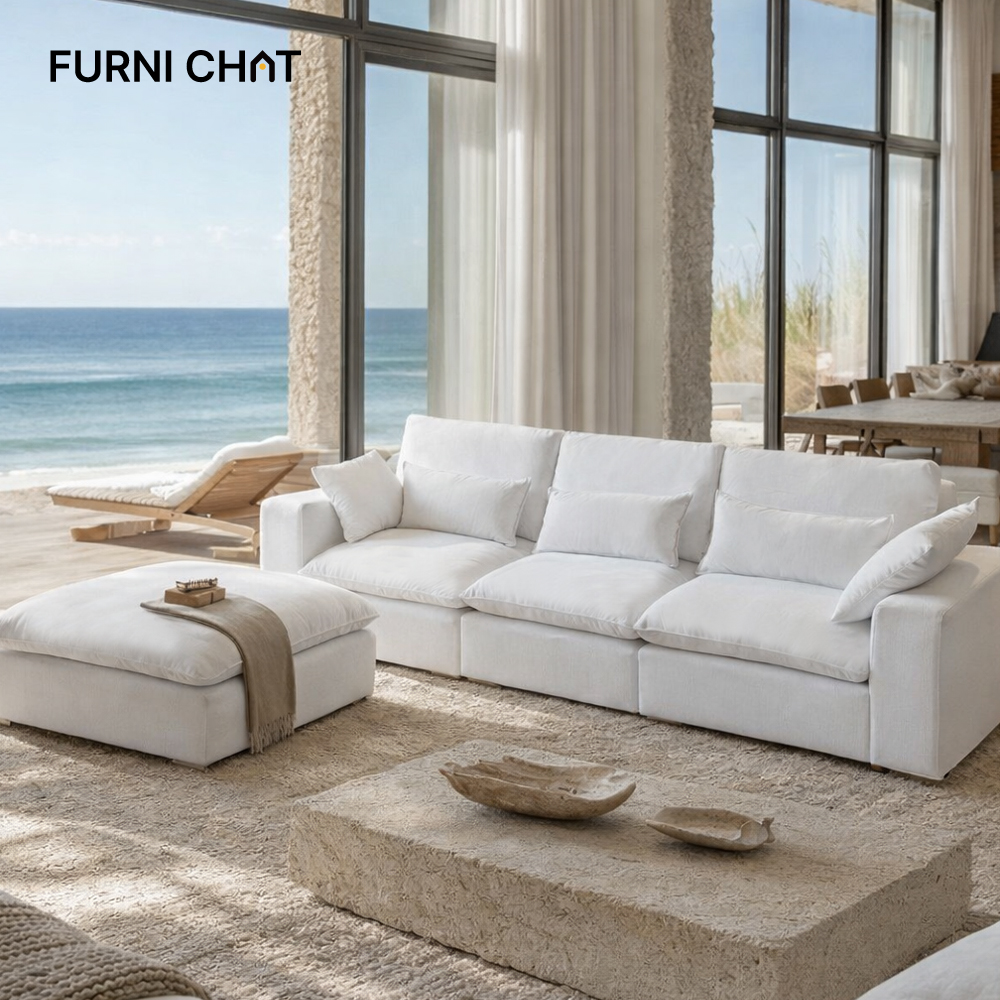 퍼니챗 에어 구스 모듈 4인용 이지클린 기능성 갤럭시 패브릭 소파 푹신한 소파