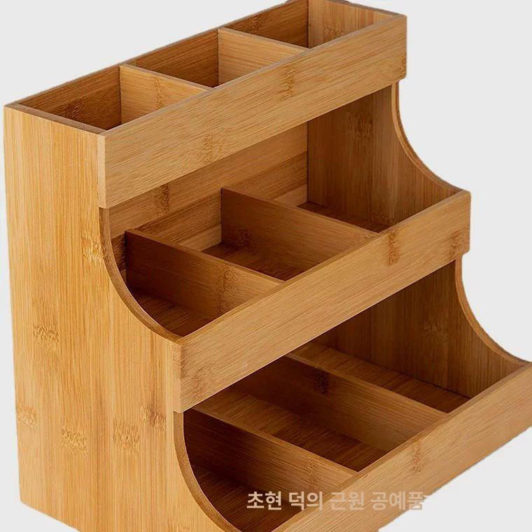 우드 티백 정리함 티박스 원목 수납함 커피 정리 수납박스 상자 다용도 - 상세 이미지 5