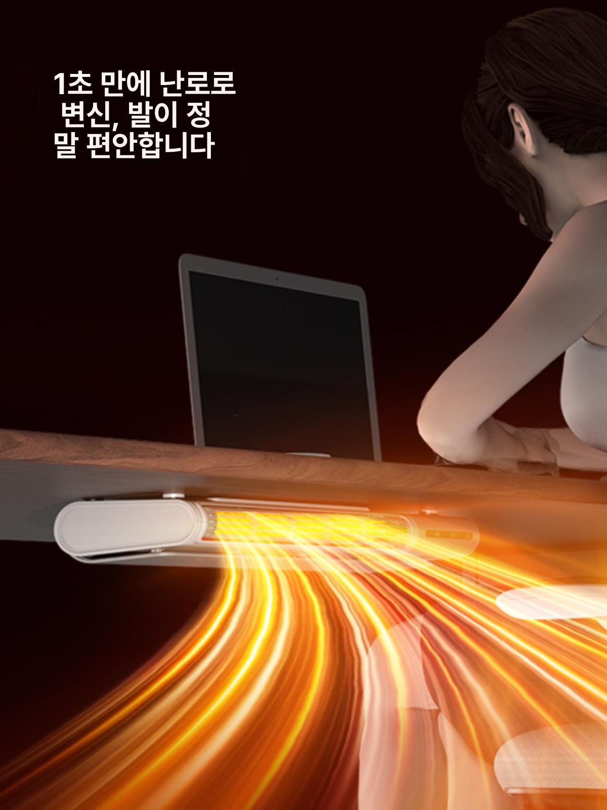 벽걸이 캠핑용 히터 저소음 무타공 설치 벽걸이형 팬히터 초슬림 사계절 냉난방 히터 - 상세 이미지 3
